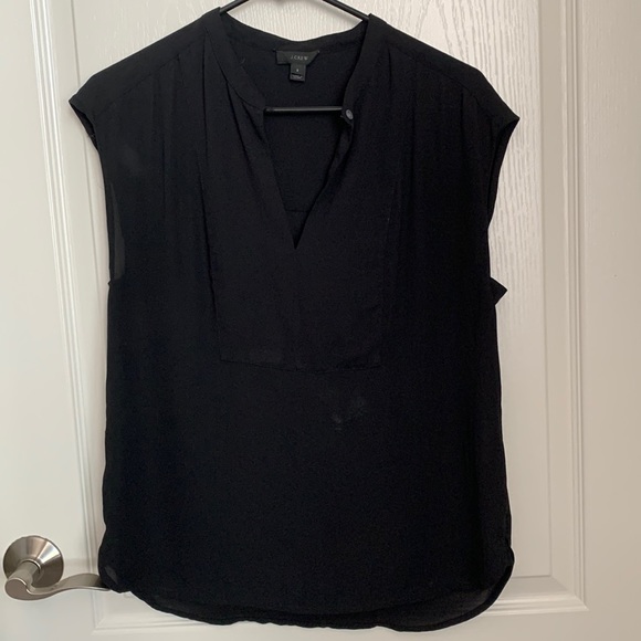JCrew Drapey Cap Sleeve Blouse Black Size Small - Flawed - Picture 4 of 8